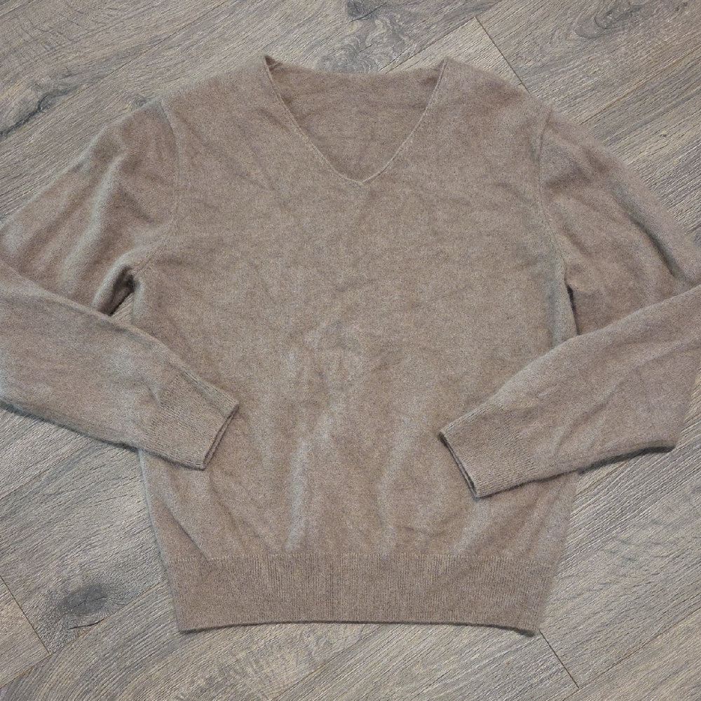 Unbranded V-Neck Raccoon Velvet Wool Blend Sweater